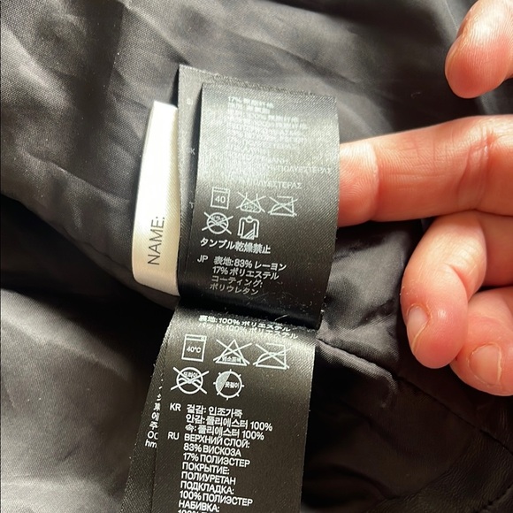 H&M Kids Black Faux Leather Moto Jacket with Asymmetrical Zipper - Picture 7 of 8